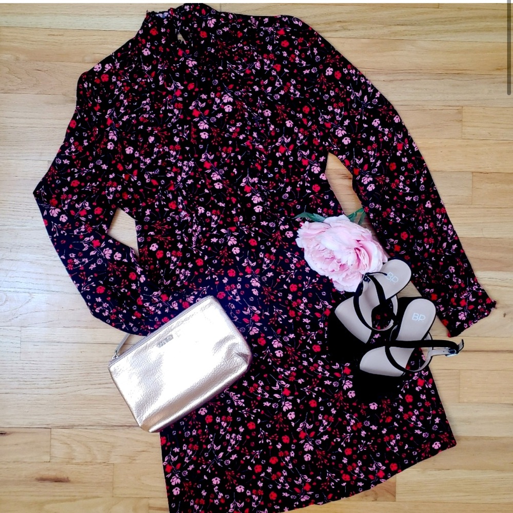 Express Long Sleeve Floral Dress